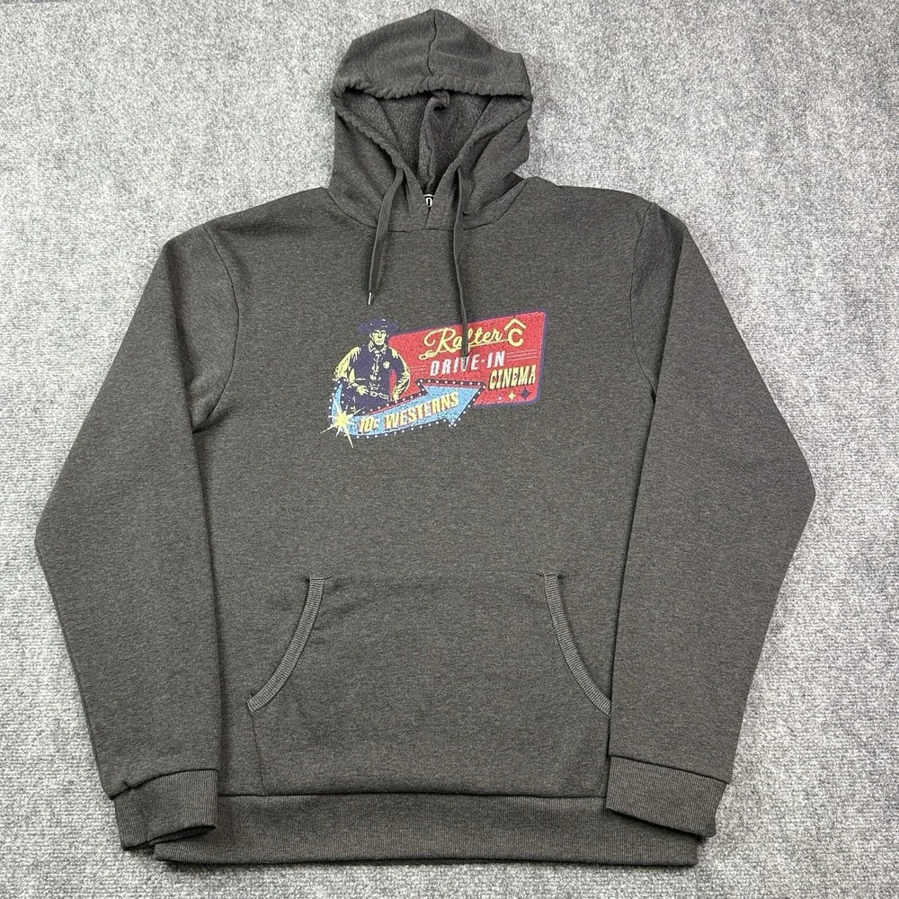 Boot Daddy Hoodie Men's L Gray Pullover Rafter Western Billboard Cinema Graphic